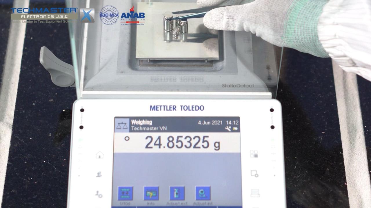 Quy trình hiệu chuẩn cân phân tích